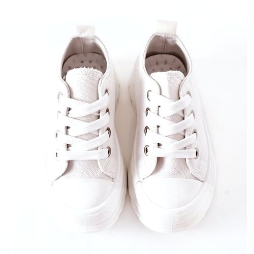 Dziecięce Trampki Na Platformie Białe r.25 na Arena.pl