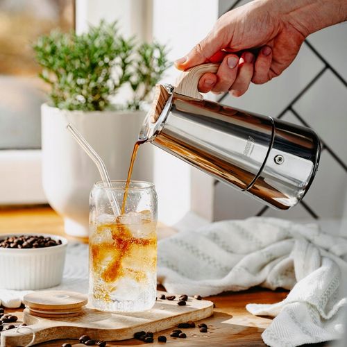 Kawiarka Zaparzacz do kawy 320ml Działa na indukcji, Gaz, Stalowa Camry na Arena.pl