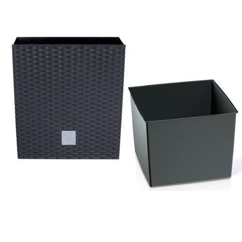 Doniczka RATO niska DRTS265L z wkładem | Antracyt na Arena.pl