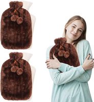 termofor 2l z pluszowy ogrzewacz 2szt brązowy