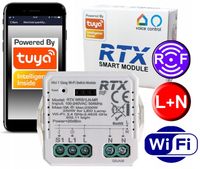 RTX Mini Przekaźnik Sterownik Oświetlenia Moduł 1kanał LN TUYA WiFi