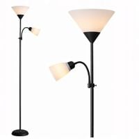LAMPA STOJĄCA PODŁOGOWA DO SALONU CZYTANIA CZARNA 2X E27 REGULOWANA 170 CM