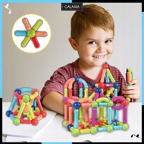 KLOCKI MAGNETYCZNE GALAXIA DUŻE Konstrukcyjne Dla Dzieci 120 el Magnetic na Arena.pl