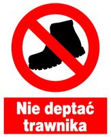 ZZO-26 ZNAK TABLICZKA BHP Nie deptać trawnika