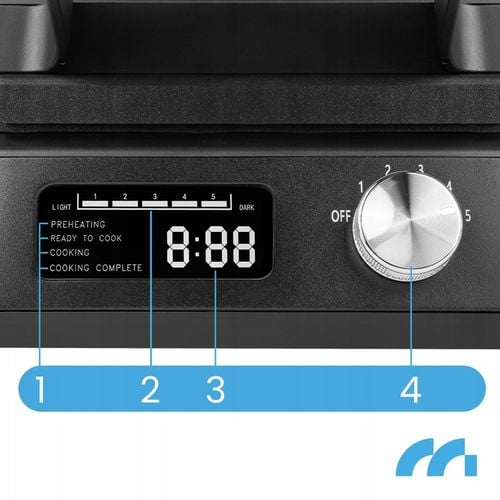 GOFROWNICA DUŻE GOFRY REGULACJA TEMPERATURY DŹWIĘK MOCNA 2200W na Arena.pl