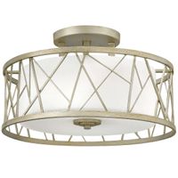 LAMPA sufitowa HK-NEST-SF-SL Elstead HINKLEY szklana OPRAWA okrągła klatka metalowa srebrna biała