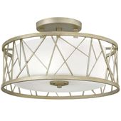 LAMPA sufitowa HK-NEST-SF-SL Elstead HINKLEY szklana OPRAWA okrągła klatka metalowa srebrna biała