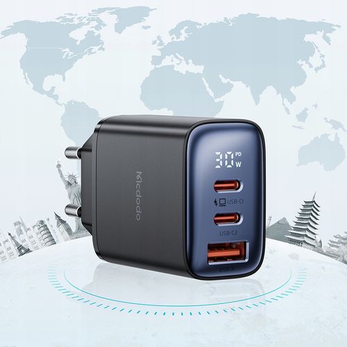 mcdodo szybka ładowarka sieciowa do iphone 2xusb-c 1xusb pd 30w na Arena.pl