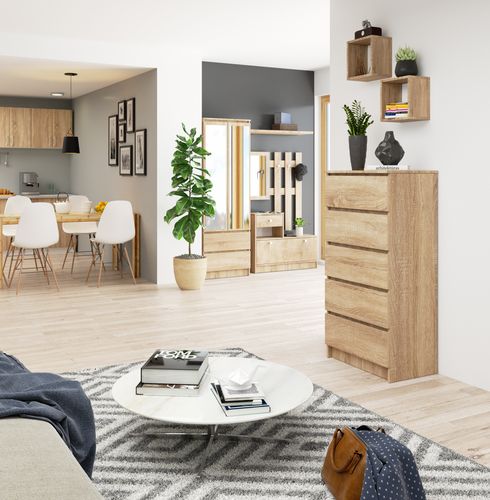 KOMODA K 60 cm 5 SZUFLAD DĄB SONOMA na Arena.pl