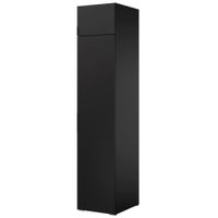 Szafa uchylna z półkami i nadstawką Napoli 1D 50 Czarna (czarny uchwyt)