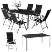 zestaw mebli ogrodowych 6 x fotel i stolik do ogrodu na taras ogrodowe