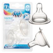 CANPOL Smoczek do butelki szerokiej silikonowy ŚREDNI 6m+ 2 sztuki