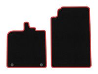 Dywaniki welurowe Smart Fortwo II 2007-2014 czarne z czerwonym obszyciem