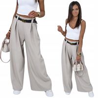 MODNE SPODNIE Z SZEROKĄ NOGAWKĄ I PASKIEM MICHELL! WZ.1