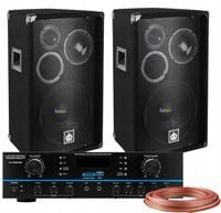 KOLUMNY ESTRADOWE 800W WZMACNIACZ BT USB 5 KANAŁÓW