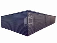 GARAŻ BLASZANY 15m x 6m - spad tył Brama + drzwi antracyt ID202 15x6