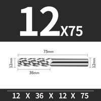 Frez Trzpieniowy VHM 3-Ostrzowy Rozmiar: Ø12x36x12Dx75L