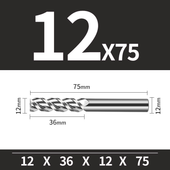 Frez Trzpieniowy VHM 3-Ostrzowy Rozmiar: Ø12x36x12Dx75L