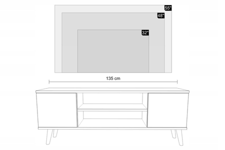 Szafka RTV Focus 135 cm Dąb artisan biały na Arena.pl