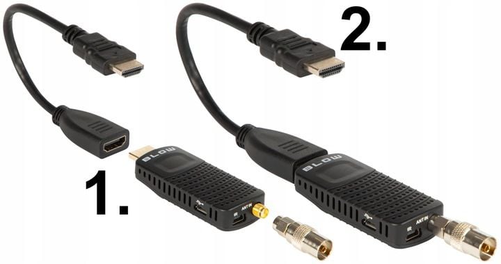 DEKODER TUNER TV DVB-T2 HEVC H.265 FULL HD MINI PILOT ANTENA 4x BATERIA AAA zdjęcie 12