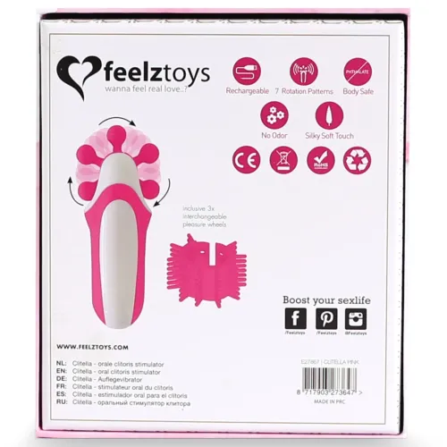 feelztoys clitella pink - kompaktowy stymulator z wymiennymi na Arena.pl