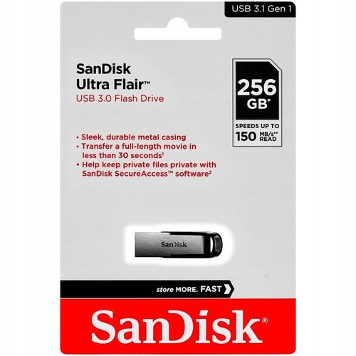 SanDisk PenDrive Ultra Flair 256GB 150MB/s USB 3.0 Najszybszy na Arena.pl
