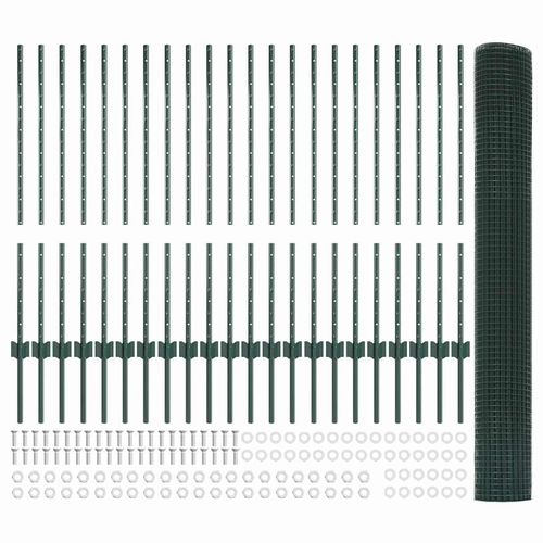 Ogrodzenie z słupkami Zielony 1 x 50 m Stal na Arena.pl