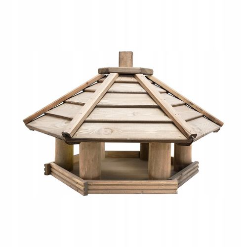Karmnik dla ptaków drewniany sześciokątny duży KO_XXL_P - 63cm na Arena.pl