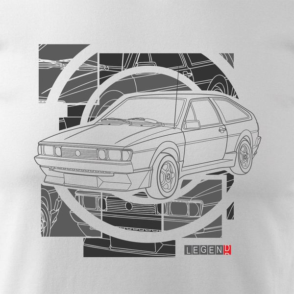 Koszulka z samochodem VW Scirocco męska biały REGULAR S zdjęcie 2