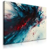 Obraz Na Płótnie Abstrakcja Niebieska Farba Nowoczesny Wzór 120cm x 80cm