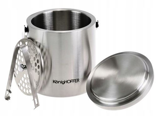 WIADERKO Pojemnik Stalowy na LÓD z Pokrywą 1,3 L COOLER do Lodu + na Arena.pl