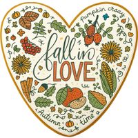 CIASTKO LUKROWANE LOVE AUTUMN ROZ.L SERCE JESIEŃ RĘCZNIE ROBIONE