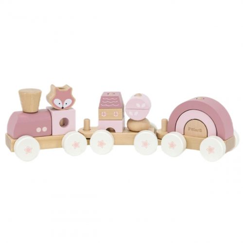 VIGA PolarB Różowa Kolejka Pociąg z Wagonikami Klocki na Arena.pl