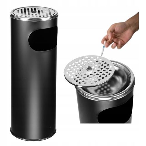 POPIELNICZKA ZEWNĘTRZNA STOJĄCA KOSZ NA ŚMIECI 12 L ŚMIETNIK POPIELNICA 2w1 na Arena.pl