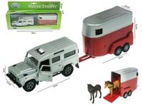 auto land rover 13cm z napędem z przyczepą do transportu koni