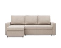 Narożnik do salonu, BLOM, velvet, 231x140x92 cm, beżowy