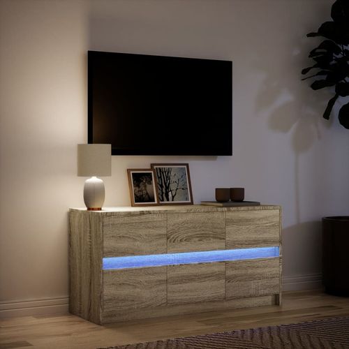 Szafka pod TV z LED, dąb sonoma, 100x34x50 cm na Arena.pl