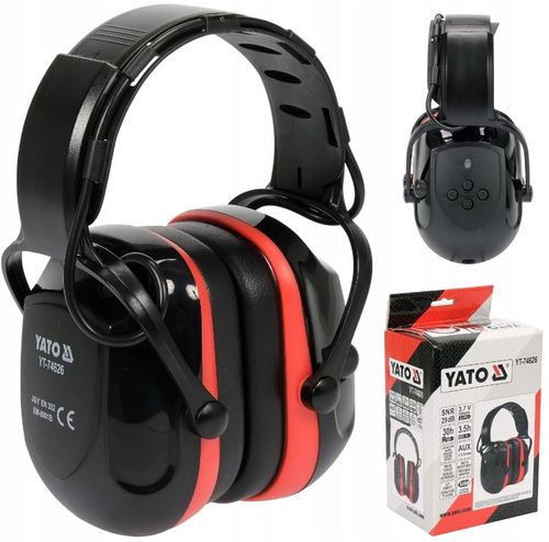 YATO NAUSZNIKI ELEKTRONICZNE PRZECIWHAŁASOWE BLUETOOTH SNR 29 dB MIKROFON na Arena.pl