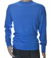 Sweter męski klasyczny z wełny wełna wełniany M lazur 1705