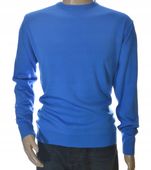 Sweter męski klasyczny z wełny wełna wełniany M lazur 1705