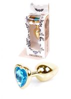plug jewellery gold  heart plug  light blue