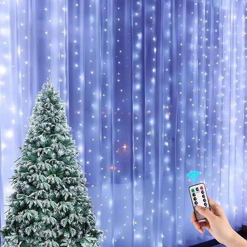 KURTYNA MIKRO LED DRUCIK 3x3m LAMPKI SOPLE + PILOT + ZASILACZ BIAŁY ZIMNY na Arena.pl