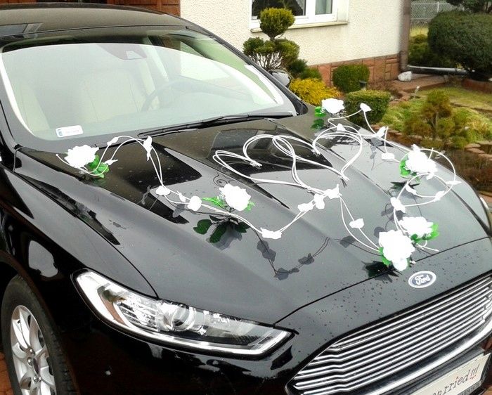 Dekoracja samochodu ozdoby na auto do ślubu płatki zdjęcie 6