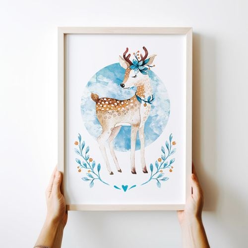 Plakat pokój dziecka sarenka 29,7x42 cm A3 na Arena.pl