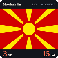Karta eSIM Internet Macedonia Płn. 3 GB na 15 dni - bez rejestracji