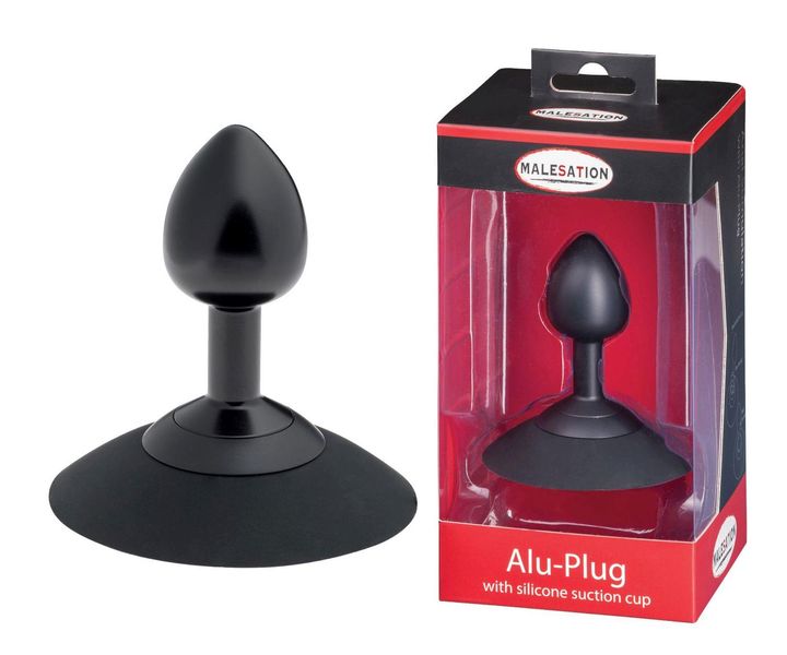 Malesation Alu-Plug With Suction Cup Small, Black zdjęcie 1