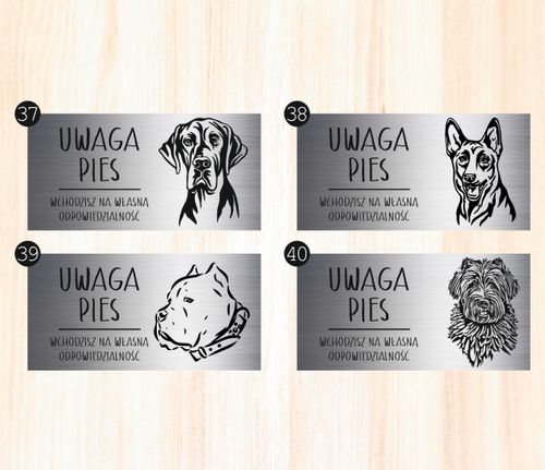 Tabliczka 20x10 cm UWAGA PIES Amerykański pitbuler LAMINAT Z GRAWEREM na Arena.pl