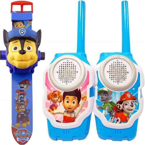 PSI PATROL ZESTAW DO ZABAWY ZEGAREK Z PROJEKTOREM CHASE + 2x WALKIE TALKIE na Arena.pl