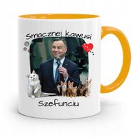 Kubek Żółty Prezydenta Andrzej Duda Pis Dla Ciebie Z Nadrukiem Ze Zdjęciem