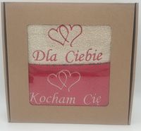 komplet 2 ręczników w pudełku Kocham Cię , Dla Ciebie